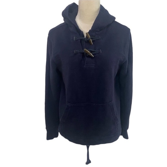 J. Crew Outerwear Fleece navy hoodie sweatshirt Size M - Picture 3 of 7